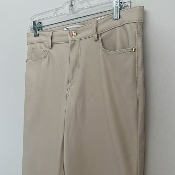 ZARA Women’s Faux Leather Pants Beige/Cream Size 6US - Picture 11 of 12
